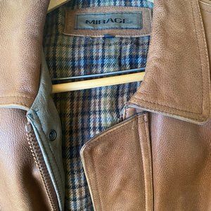 Mirage Brown Leather Coat, Mens Medium